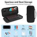 Carrying Case for Nintendo Switch 2 Accessories, Hard Shell Travel Protective Storage Holder Compatible with Switch 2 Console, Holds Charger, Cables & 12 Game Cards, with Screen Protector & Thumb Grips