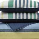 Nautica - Queen Comforter Set, Reversible Cotton Bedding with Matching Shams, Medium-Weight, Oeko-Tex Certified (Dover Blue)