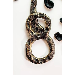 5.5 Inch Cast Iron House Numbers - Hammered Finish Mailbox Numbers - Metal Address Plaque Numerals - Weatherproof, Easy to Install, Soild Home Decor/Number 8