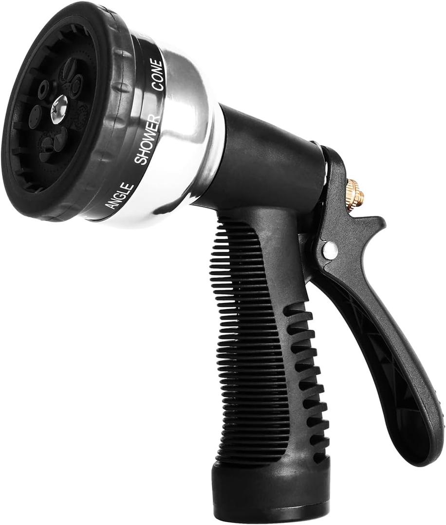 Garden Hose Nozzle Sprayer, Heavy Duty Metal Water Nozzle with 9 Adjustable Spray Patterns for Watering Lawn and Garden,car Washing, Pets. (big)