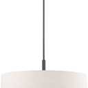 Livex Lighting 42605-92 Meridian - Six Light Chandelier, English Bronze Finish with Oatmeal Fabric Shade, 24"L x 24"W x 54.5"H