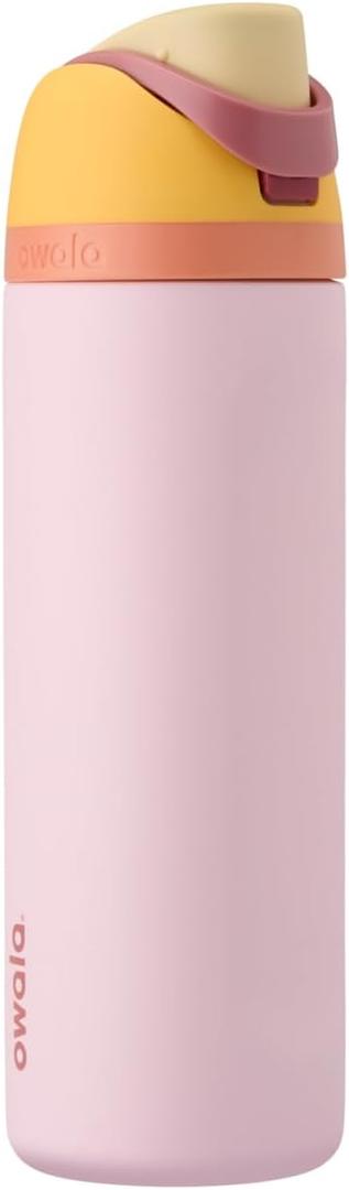 Owala FreeSip Insulated Stainless Steel Water Bottle with Straw for Sports and Travel, BPA-Free, 24 Ounce, Candy Store