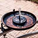 DREAMSOUL Deck Mounted Bird Bath Metal Birdbath Bowl Unheated with Lightweight Detachable, Bird Baths with Adjustable Sturdy Steel Clamp for Deck Railing Balcony Yard Garden Decoration