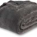 Blanket Classic Extra-Fluffy™ Plush Throw Blanket, Soft Fuzzy Fluffy Long Hair Throw Blanket for Couch Sofa Bed, Shadow Grey, L Size