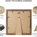 Hongkee 12x12 Picture Frame Set of 2, Made of Real Glass and Rustic Brown Wooden Frame - Display Square 10x10 with Mat or 12x12 Without Mat, 12 by 12 Photo for Wall or Tabletop