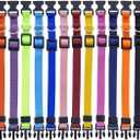 16 Pack Puppy Collars for Litter - Adjustable Breakaway Dog Snap ID Collars for Small Pets, Soft Nylon Whelping Collars, 16 Rainbow Colors (6.5-10in)