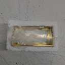 Feyarl Gold Glass Business Card Holder Desktop Name Card Display Office Business Card Stand Organizer Storage for Meeting Store Reception Exhibition (1 slot)