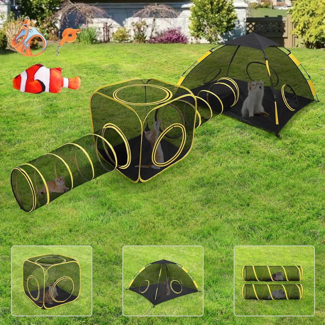 Outdoor Cat Enclosures for Indoor Cats, Outdoor Cat Tent with Tunnel for Multiple Cats, Cat Playpen for Pet Kitty Rabbits Ferrets Puppy and Other Small Animals, (Styles 8)