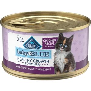 Blue Buffalo Baby Blue Natural Kitten Wet Cat Food, Healthy Growth Formula with DHA, Chicken Recipe Multi-Pack, 3-oz Cans (24 Count)