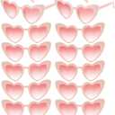 NACHLYNN 4/12/24 Pairs Heart Shaped Sunglasses Bachelorette Sunglasses Love Vintage Heart Glasses for Women Party Weddings (Pink)