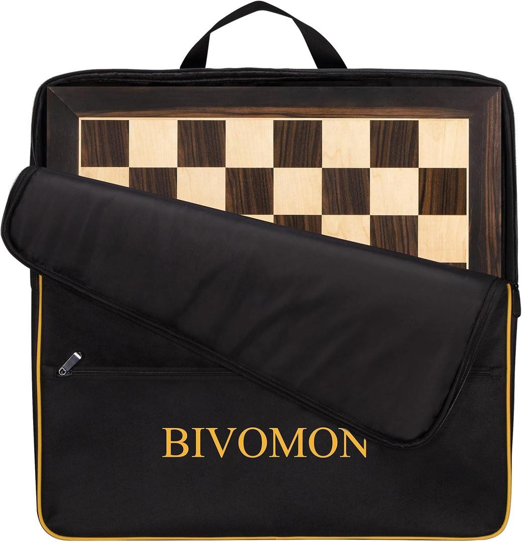 BIVOMON 21.25’’ Wooden Chess Board Professional Tournament Chess Board with 2.2" Squares Large Chess Family Outdoor Board Games (Chess Boards Only), 21.25 inches x 21.25 inches x 2.25 inches
