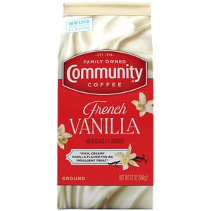 Community Coffee French Vanilla Flavored Ground Coffee, Medium Roast, 12 oz Bag (Pack of 1), BBD Not Found