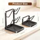 Pot Lid Holder,304 Stainless Steel Pot Lid Holder While Cooking,Kitchen Pot Lid Storage Rack, Removable Drip Tray, Multifunctional Kitchen Organizer Stand for Countertop (White, Double-layer)