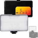 Tri-Color Camera Video Light - Compact hot Shoe Mounted LED Light with stepless dimming for Live Streamers, Photographers, Short Video Makers