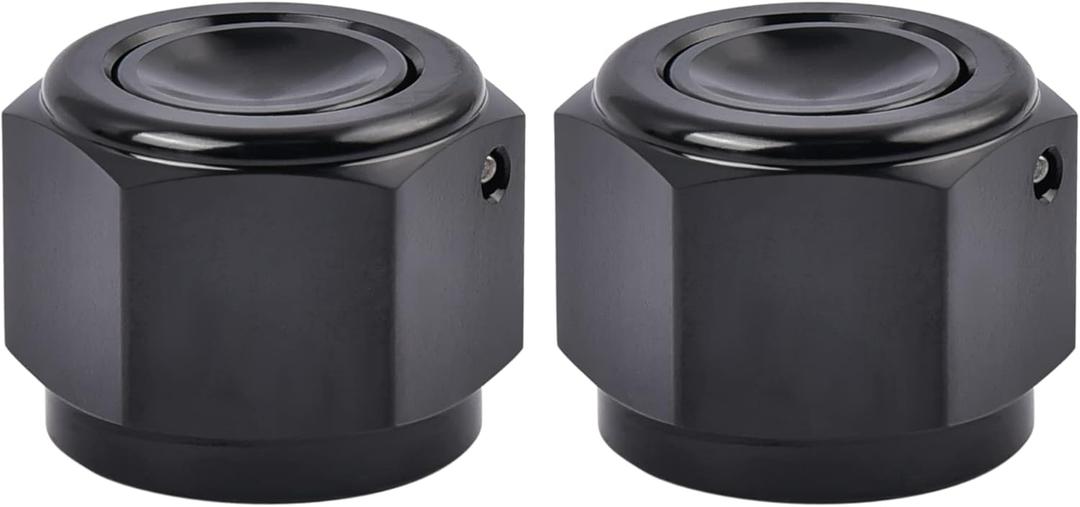 EVIL ENERGY 8AN Flare Cap Block off Fitting Plug Black 2PCS