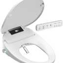 Bidet Toilet Seat with Warm Water Wash, Air Dryer, Heated Seat, Remote Control, LED Display, Self-Cleaning Nozzle, Night Light & Multiple Cleaning Modes (Round)