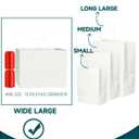 Bakepacker 100-Pack Wide Large Size Paper Bags With Handles Bulk 12.6"x4.3"x10" White Party Shopping Bags