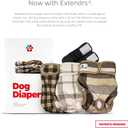 Pet Parents Washable Dog Diapers (3pack) + Extendrs of Durable Doggie Diapers, Premium Dog Diapers Female & Male (X-Small, Oxford)
