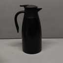 70 Oz Insulated Thermal Coffee Carafe Stainless Steel Double Walled Vacuum Coffee Thermos, Hot Water, Tea, Hot Beverage Dispenser, Keep 24 Hour Heat Retention/12 Hour Cold Retention (Black, 2L)