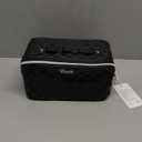 BOYATU Travel Makeup Bag Organizer Cosmetic Bag: 3 Pcs Set Large Capacity Make up Bag with Compartments - Waterproof Leather Toiletry Bags with Handle Travel Essentials Case Gifts for Women (01-Black)