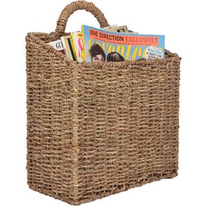 MyGift Wall Basket Hanging Storage Basket, Large Decorative Baskets, Magazine and Mail Organizer Basket 12.5 Inch