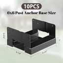 10 Pack 6x6 Post Base for Concrete, Post Anchor Base, Black
