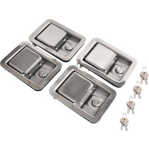 Stainless Steel Door Lock Handle Latch Large 5.5 Inches Paddle Key For Trailer Toolbox RV (4PCS)