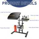 Tattoo Armrest with Tattoo Supplies Storage Board, Tattoo Workbench with Adjustable Height & Tilt, Portable Tattoo Bracket for Tattoo Studio Salon