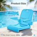 East Oak Pool Chairs with Armrests, Foldable Outdoor Chair with Handle and Drainage Hole, Portable Poolside Chair for Camping, Tailgating, Fishing, Boats, Beach (Blue, 1 Pack)
