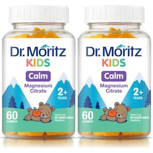 DR. MORITZ Sugar-Free Calm Magnesium Gummies for Kids and Adults - Non-GMO Magnesium Citrate Gummies - Orange Flavor - 2-Pack (120 Count) (EXP: 02/2028)