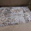PureCozy Brown Area Rug 8x10 Living Room Vintage Floral Non-Slip Carpet