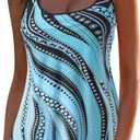 Yoyorule Womens Tankinis Striped Pattern Plus Size Tankini with Sliding Triangle Cups Tankini Swimsuits for Women 