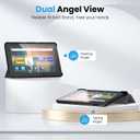 All-New 8inTablet Case, Smart Trifold Stand Case with Hard PC Back and Auto Wake/Sleep Incompatible with TCL Sony, Gray