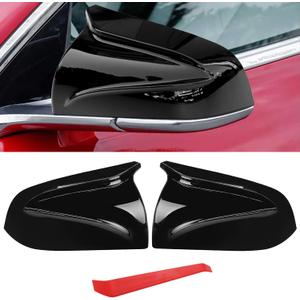 Jaronx Compatible with Tesla Model 3 Side Mirror Cover 2017-2024, Clip-on Horns M Style Glossy Black Rear View Mirrors Cover for Left Driver&Right Passenger Side for Tesla Model 3 Accessories
