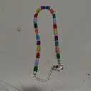Handmade Natural Gemstone Crystal Beaded Charm Cell Phone Camera Lanyard, Hands-Free Wrist Strap, Phone Chain String, Keychain Decor for Walle (Colorful Candy)