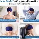 3D Cooling Gel 6oz Weighted Eye Mask for Sleeping & Screen Fatigue Relief, Ice Cold Compress Sleep Mask for Migraines, Headaches & Eye Strain, 100% Blocking Contour Eye Mask for Better Rest, Blue