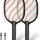 2 Pack Zapper Electric Zapper - Indoor Outdoor Zapping Racket for Control - Safe to Touch with 3-Layer Safety Mesh