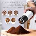 Compact Portable Electric Coffee Grinder,Features a Built-in 1300mAh Rechargeable Battery, Adjustable Grind Settings for Coffee Beans/Grains,Portable Coffee Grinder for Home,Camping and Travel Use