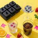 Large Ice Cube Tray with Lid 2inch,Reusable Ice Cube Trays for Freezer,Food-Grade Silicone Ice Trays for Freezer Cube Molds for Cocktail,Whiskey,Meal Prep,Stackable Flexible Icetray (Rhomboid Square)