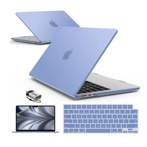 IBENZER Compatible with MacBook Air 13 inch Case M5 2026 M4 2025 M3 M2 2024-2022 A3449 A3240 A3113 A2681,HardShellCase&KeyboardCover ScreenFilm Type-C for Mac air 13.6", Serenity Blue, KK-SRL+2TC