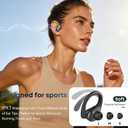 HAOYUYAN Sports Bluetooth Headphones, 80Hrs Playtime Wireless Earbuds with LED Power Display, IPX7 Waterproof Earphones for Workout/Running, Noise Canceling Headset Ear Buds(Black)