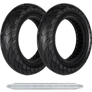 60/70-6.5 Scooter Tire, 2pcs 10 x 2.5 Solid TiresReplacement Wheel Compatible with 10x2.5-6.5 Rubber Scooter Tire (Black)
