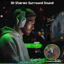 WESEARY Wireless Gaming Headset for PS5, PS4, PC, Switch & Mac, 20ms Ultra-Low Latency, 2.4GHz USB & Bluetooth 5.4 Gaming Headphones with Mic, 50H Battery Life, 3D Spatial Audio, Aurora White