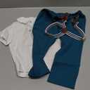 DISAUR Baby Boy Clothes Suits Toddler Dress Shirt With Bowtie Suspender Pants Outfit Sets Gentleman Wedding (18-24 Months, Z Lake Green 1)