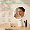 VOYOR Makeup Mirror Rechargeable Travel Vanity Mirror with Lights Removable Desk Mirror Adjustable Angle Light up Makeup Mirror 3 Levels of Adjustable Brightness Led Mirror Makeup CM110
