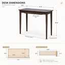 Solid Wood Small Computer Desk,Writing Study Gaming Table for Bedroom, Home Office Desk for Work, No Chair Included, Easy Assembly (Walnut, 31.5" × 18.9" × 29.5")