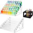 Acrylic Paint Organizers Holder for Artist 7 Layers Clear Model Paint Bottle Organizer Storage Rack Paintbrush Holders Organizer Painting Brush Holder for Artist Marker Storage Nail Polish
