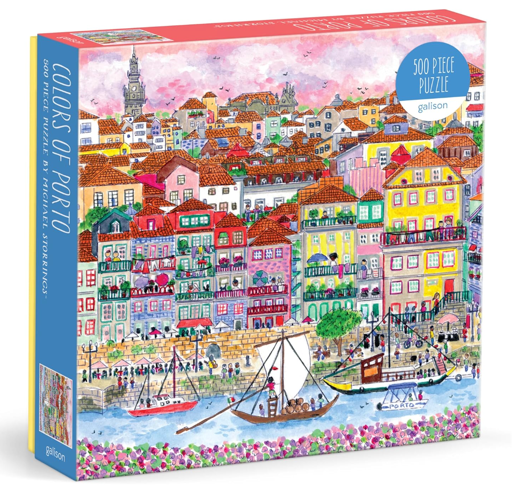 Galison Colors of Porto – 500 Piece Michael Storrings Jigsaw Puzzle Featuring Beautiful Artwork of A Summer Portugal Scene