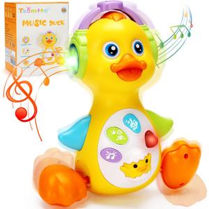 Tsomtto Baby Musical Light Up Duck Toy, Baby Toys 0-3-6-9-12 Months Dancing Crawling Tummy Time Toys, Newborn Infant Learning Toy Gifts for 0 3 4 5 6 7 8 Month Old Baby Boys Girls