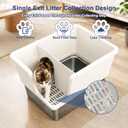Ixaro XXL Enclosed Stainless Steel Litter Box with Lid, High Sided Metal Litter Pan Large with Litter Catch Step & Walkway Entry,Top Filter Holds Activated Carbon, Dual Odor Control,Easy to Clean